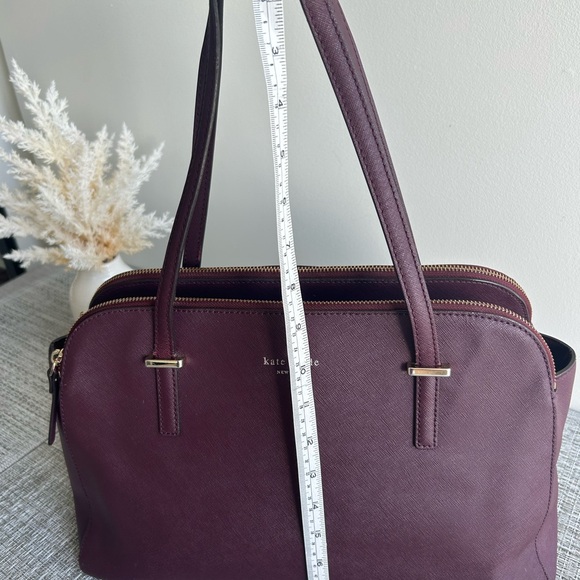 🌷Kate Spade Burgundy Saffiano Leather Satchel Tote Bag - Picture 8 of 10